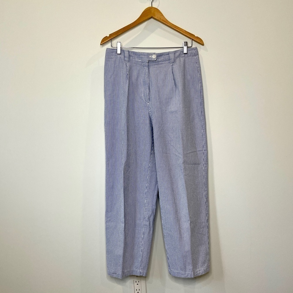 Tommy Hilfiger Blue White Striped Wide Leg Pants